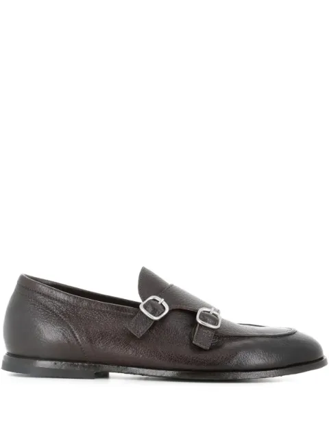 Green George double-buckle loafers