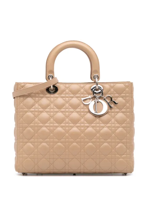 Christian Dior Pre-Owned bolsa satchel Lady Dior grande de piel de cordero con motivo Cannage 2011