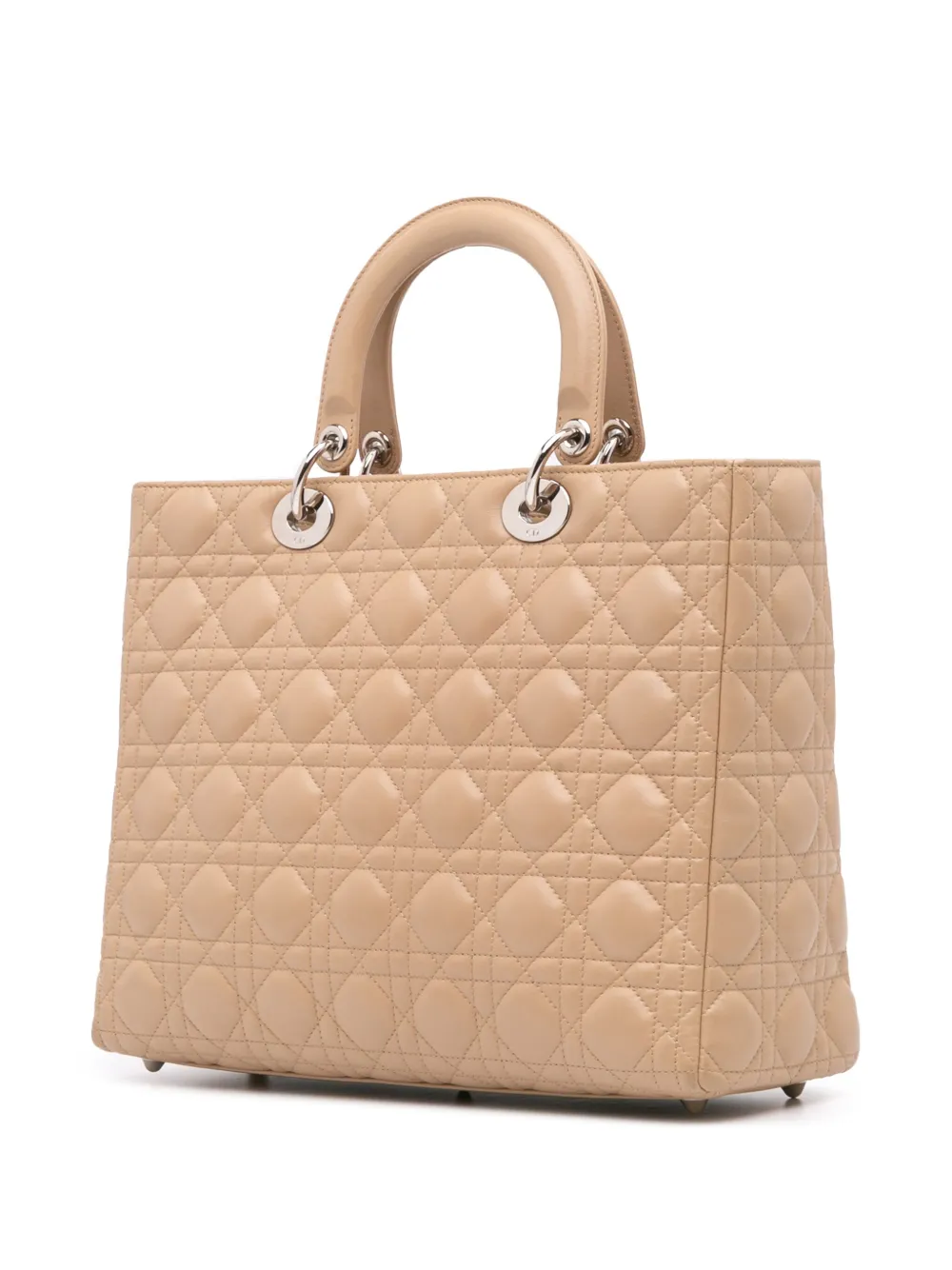 Pre-owned Dior 2011 Large Lambskin Cannage Lady Satchel