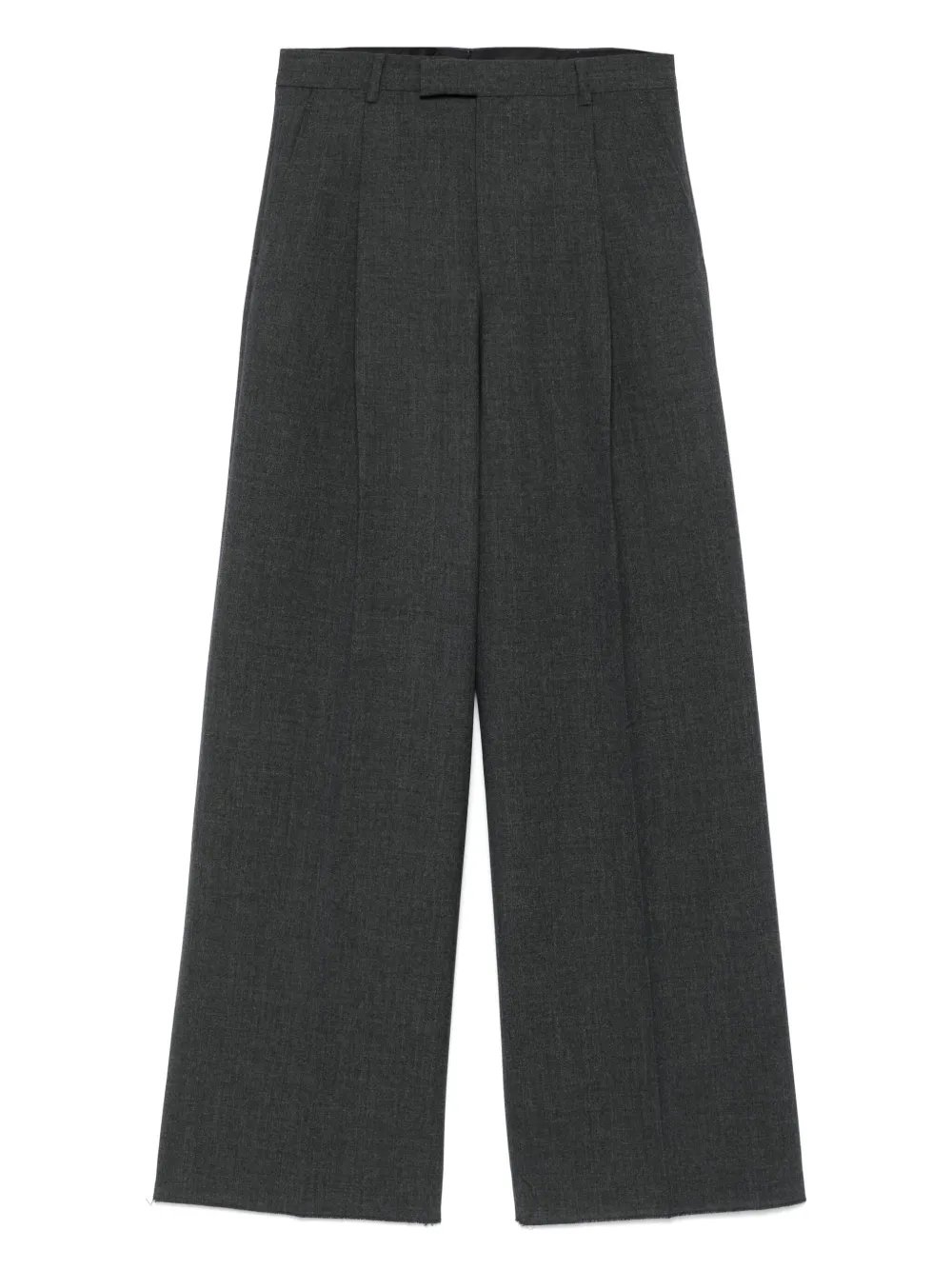 Husbands Wollen broek met wijde pijpen Grijs