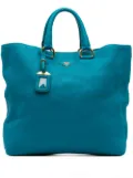 Prada Pre-Owned 2000-2024 Vitello Daino Open Convertible Tote satchel - Blue