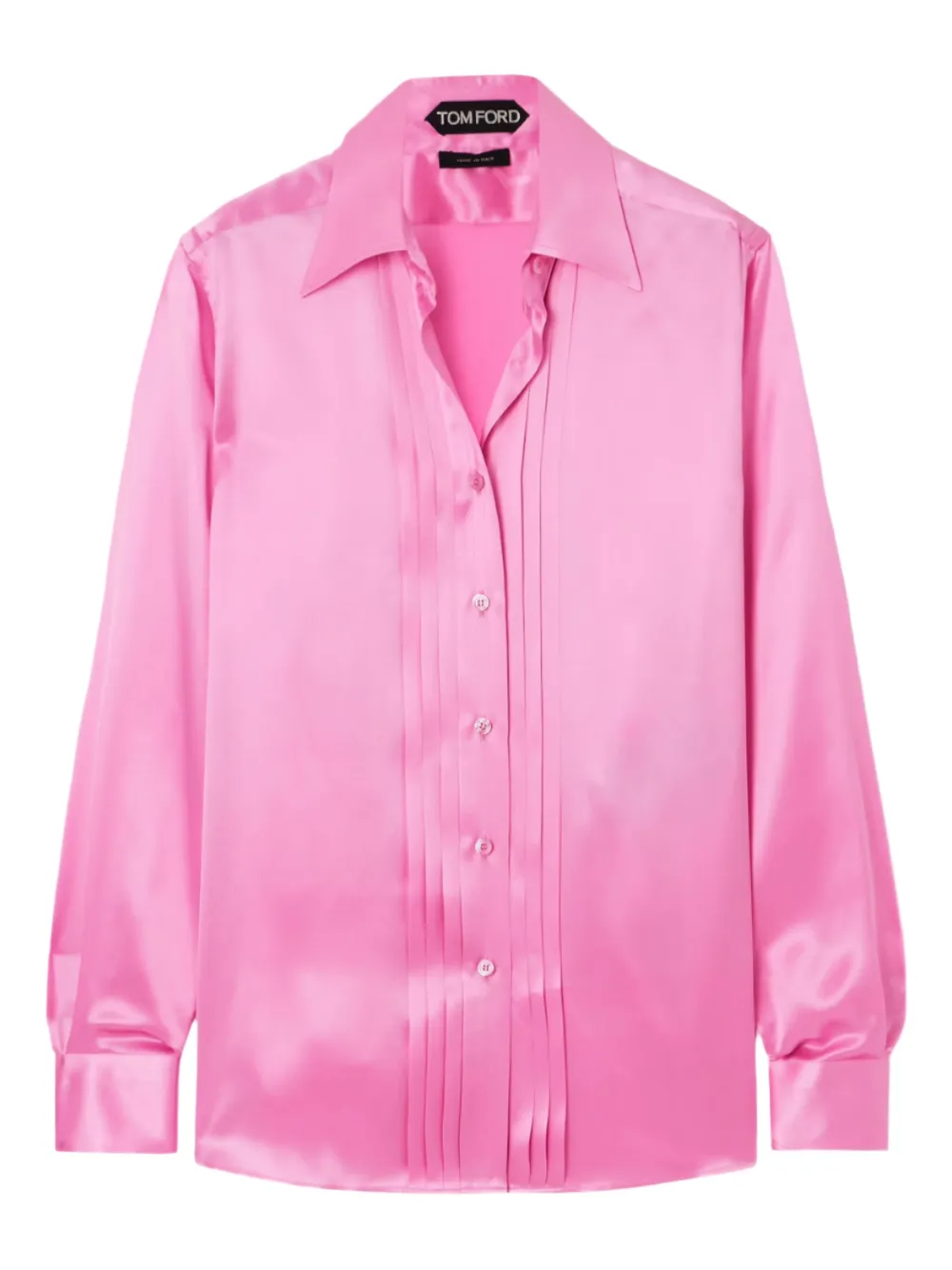 TOM FORD Zijden blouse met gesmockt detail Roze