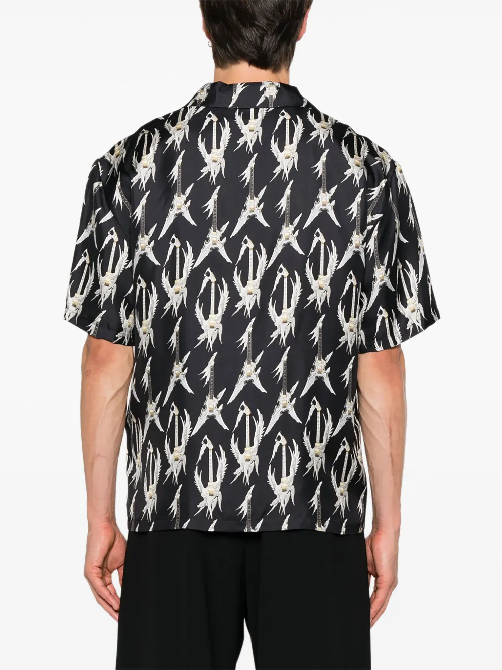 John Richmond T-shirt met gitaarprint en korte mouwen Zwart