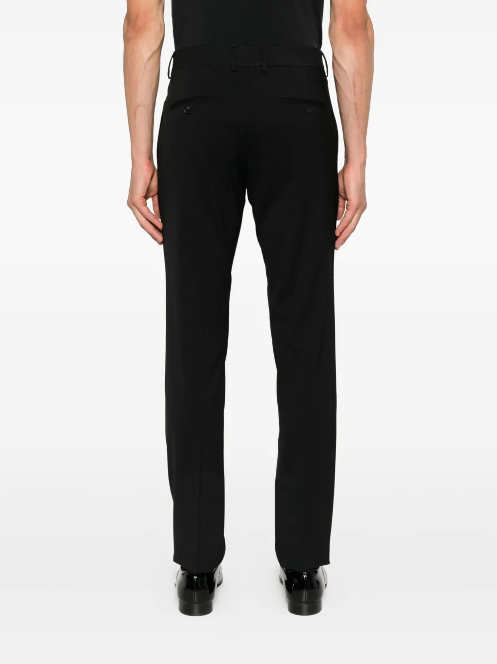 John Richmond Wollen broek met gerafeld effect Zwart