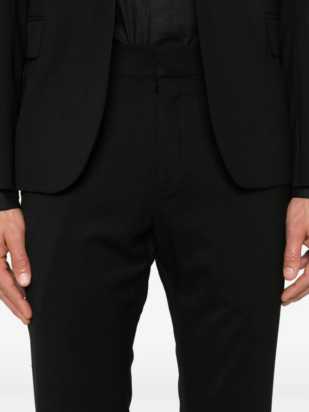 John Richmond Wollen broek met gerafeld effect Zwart