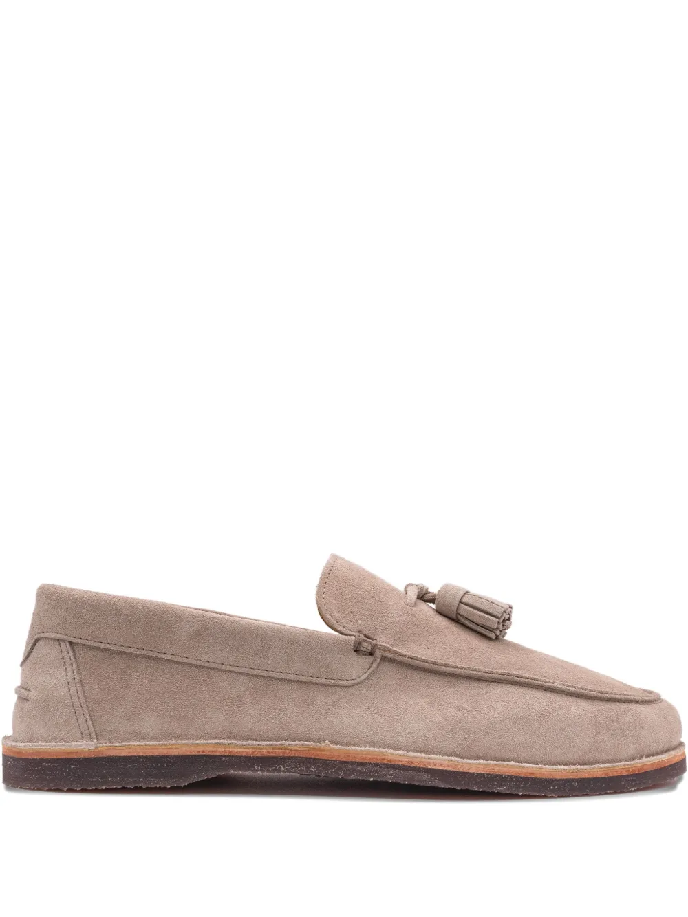 Brunello Cucinelli Tassel-detail Suede Loafers In Brown