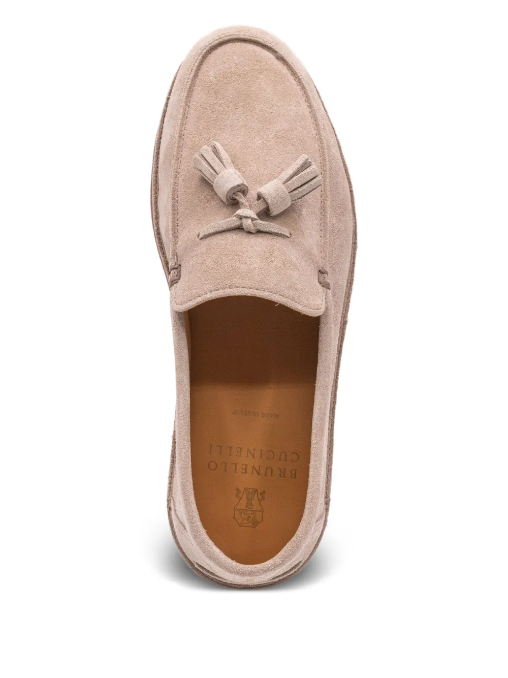 Brunello Cucinelli tassel-detail suede loafers Brown