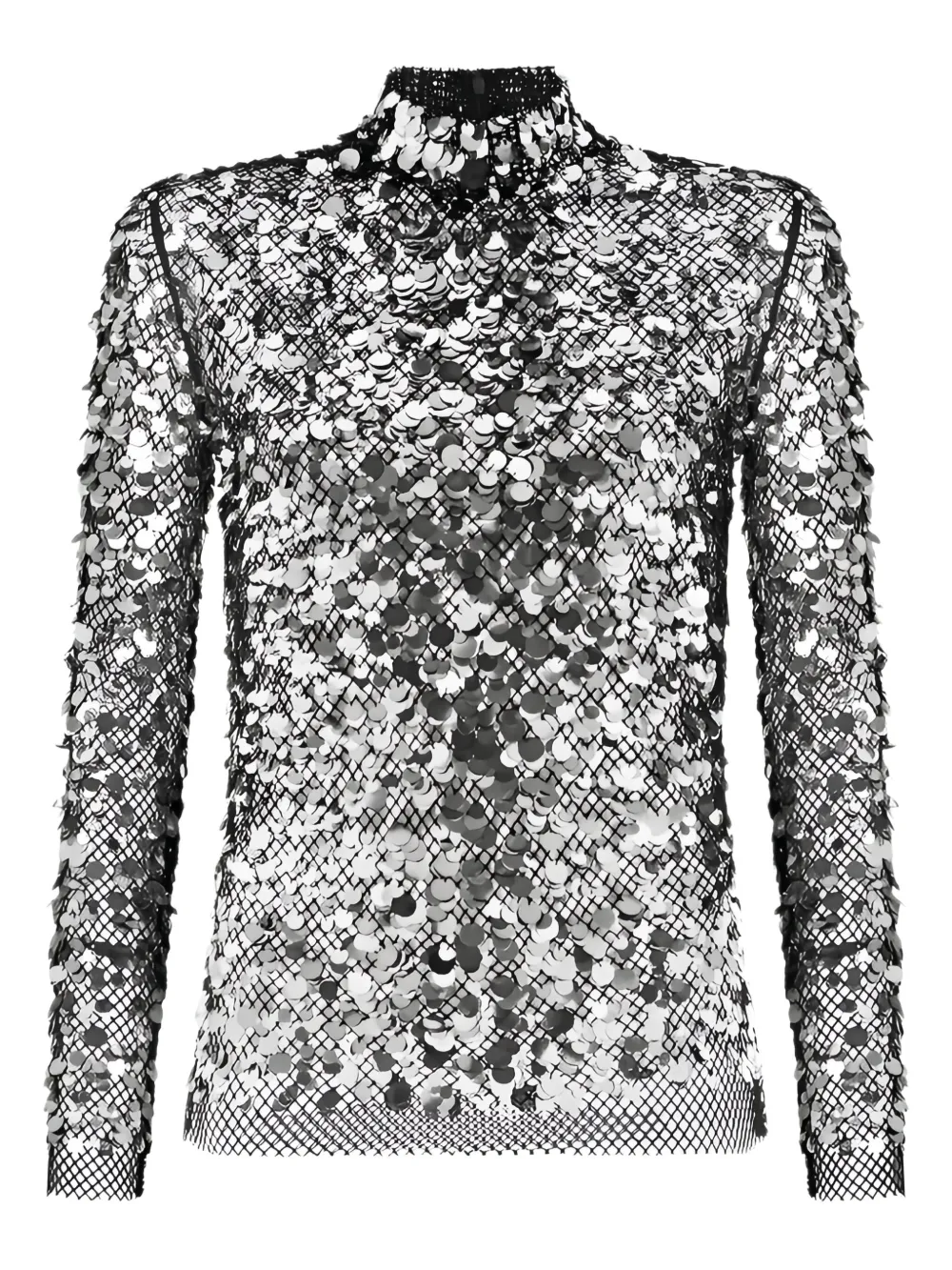 TOM FORD スパンコールトリム トップ - シルバートーン TOM FORD スパンコールトリム トップ - シルバートーン