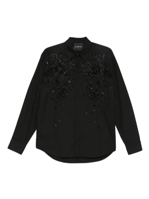 John Richmond floral-sequin embellished shirt