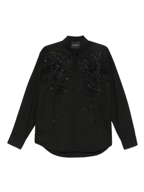 John Richmond floral-sequin embellished shirt