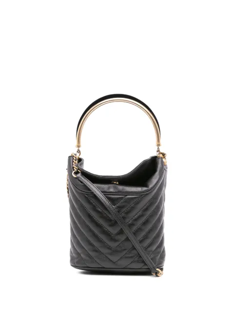 CHANEL Pre-Owned 2018-2019 Quilted Chevron Lambskin Handle with Chic bucket bag