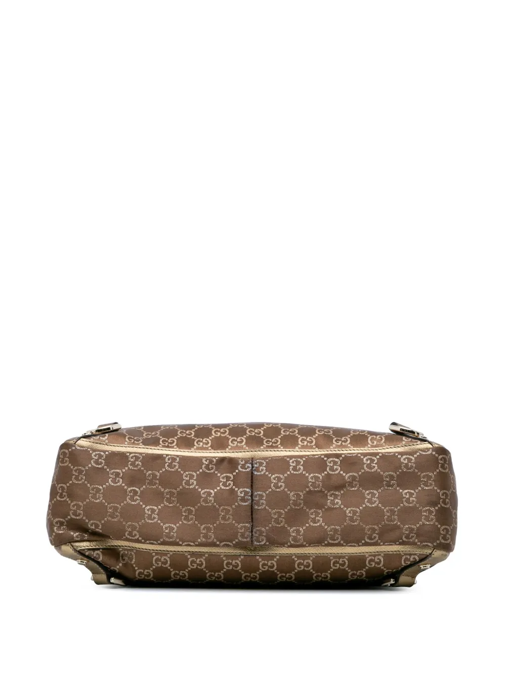 Pre-owned Gucci 2000-2015 Gg Satin Abbey D Ring Tote Bag In Brown