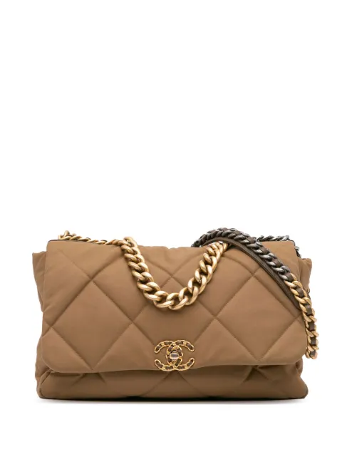 CHANEL Pre-Owned 2019 Maxi Canvas 19 Flap satchel