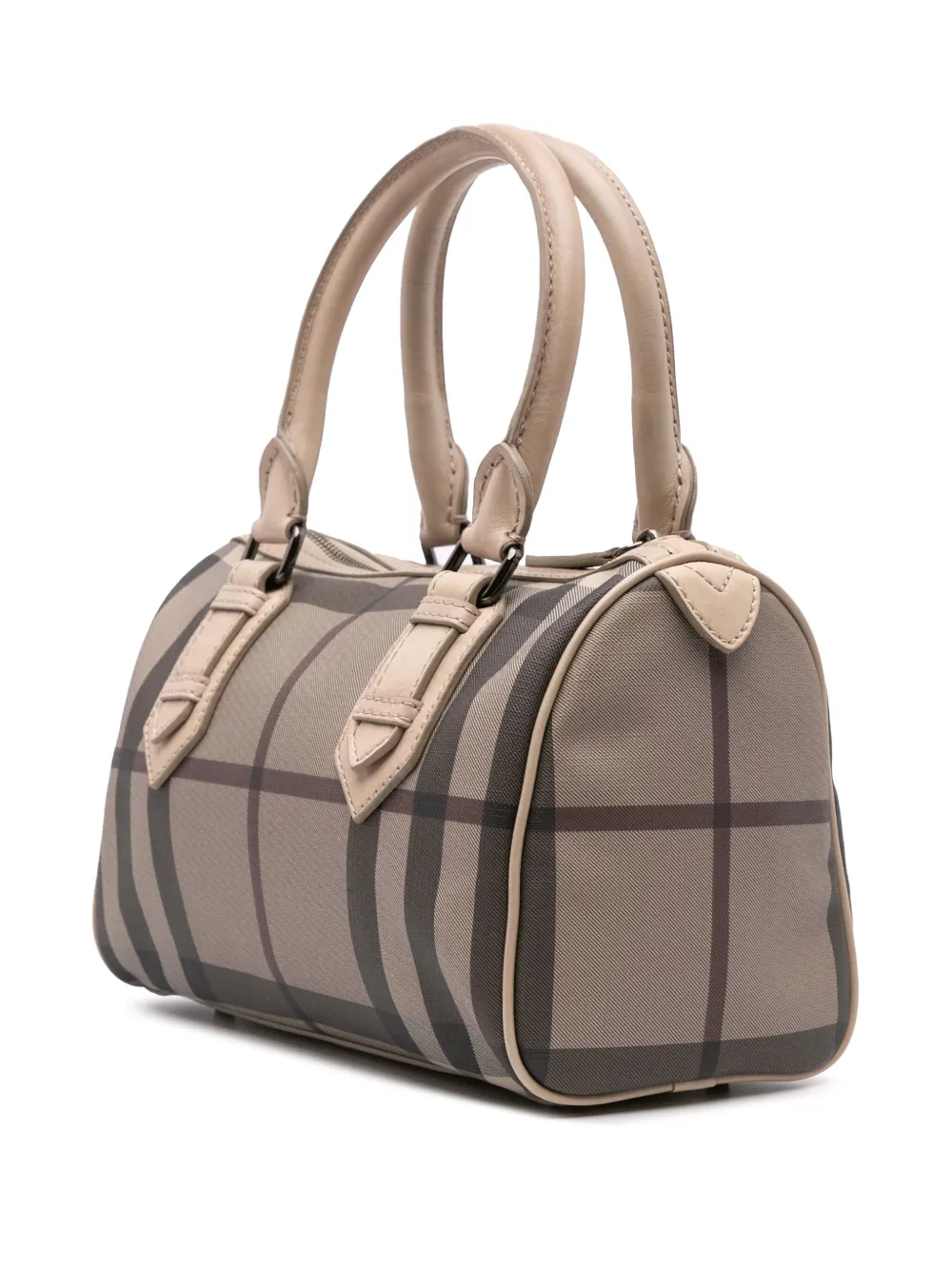 Pre-owned Burberry 2000-2017 Smoke Check Coated Canvas Chester Boston Bag