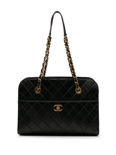 CHANEL Pre-Owned 2015-2016 CC Quilted Calfskin Front Pocket Shopping tote bag