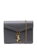 Saint Laurent Pre-Owned 2021 Grain De Poudre Monogram Cassandra Chain Wallet crossbody bag - Grey