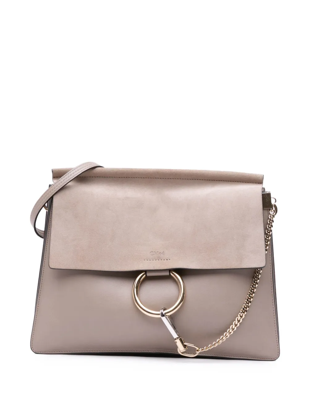 Pre-owned Chloé 2017 Medium Calfskin And Suede Faye Crossbody Bag