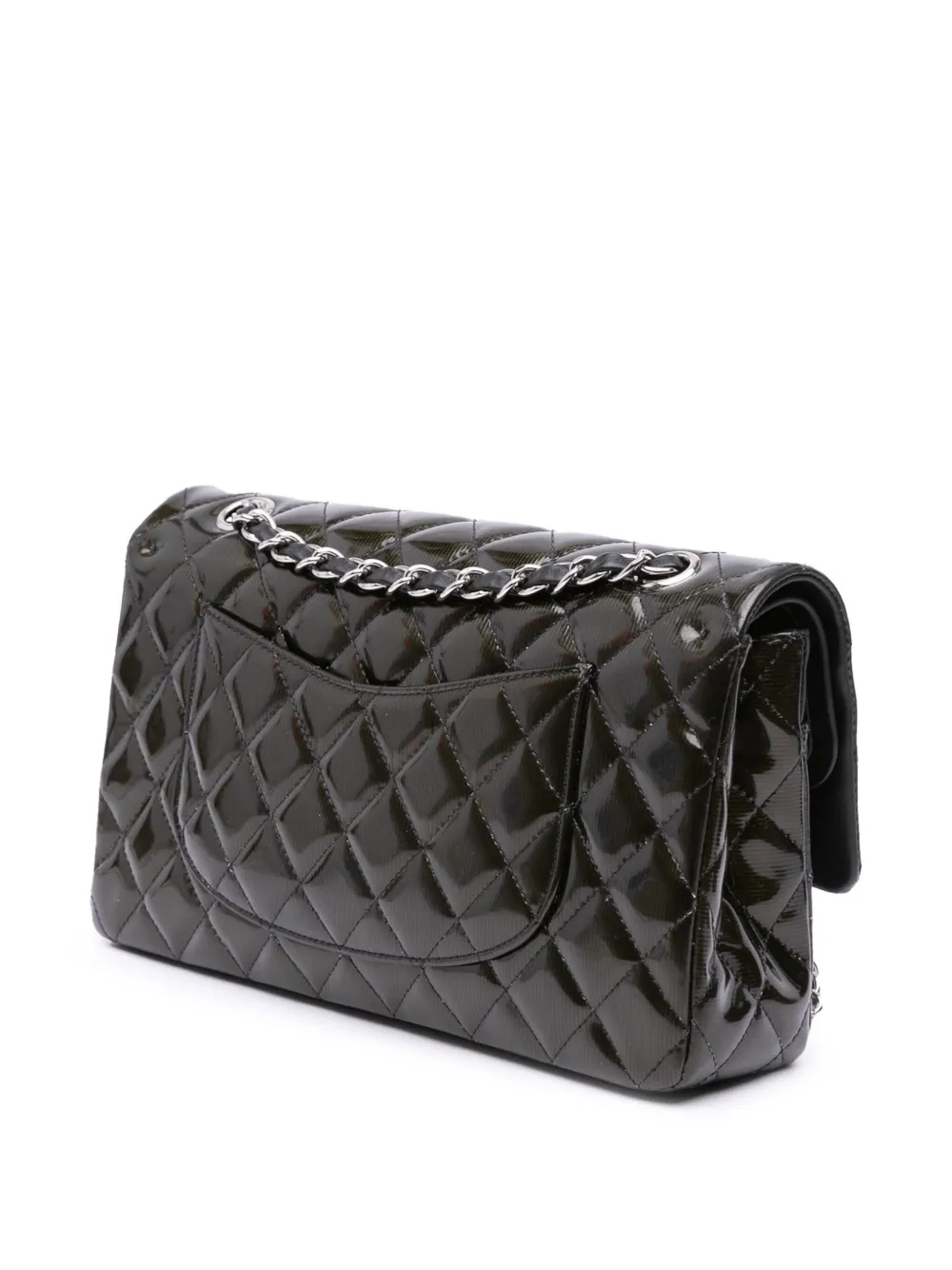 CHANEL Pre-Owned 2012 Medium Classic Striped Patent Double Flap shoulder bag | Pre-Owned | Image 2