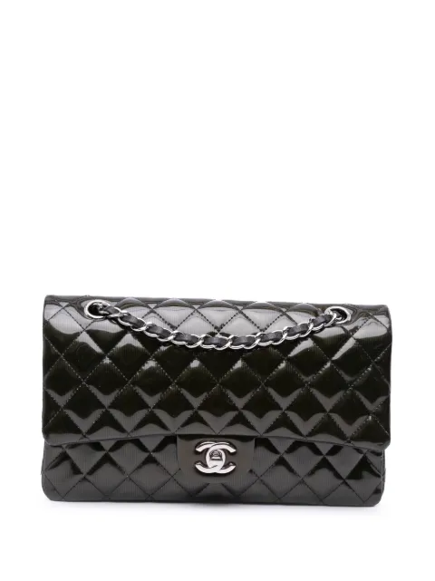 CHANEL Pre-Owned 2012 Medium Classic Striped Patent Double Flap shoulder bag
