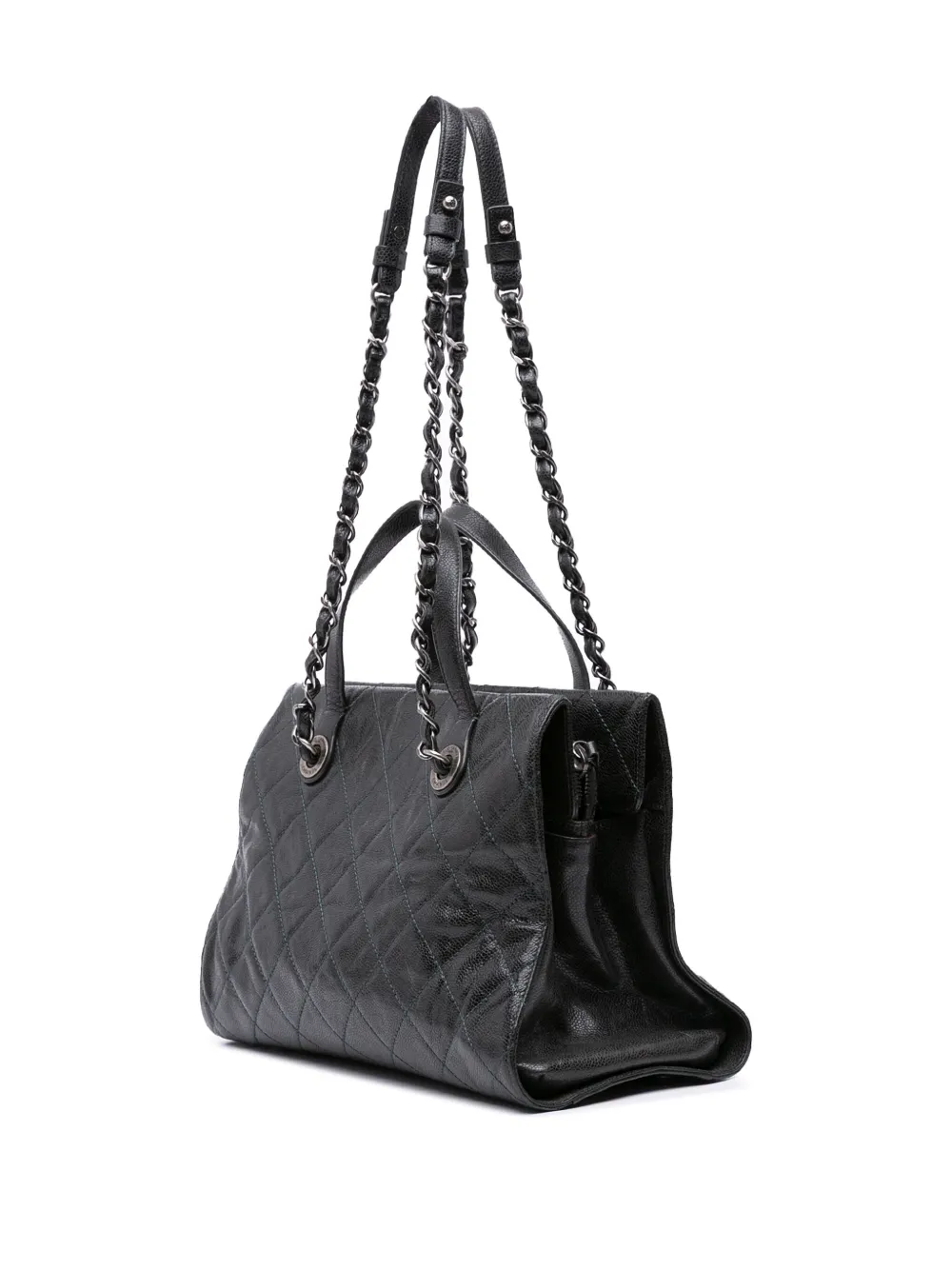 CHANEL Pre-Owned 2013-2014 CC Quilted Crumpled Caviar Crave Tote satchel | Pre-Owned | Image 2