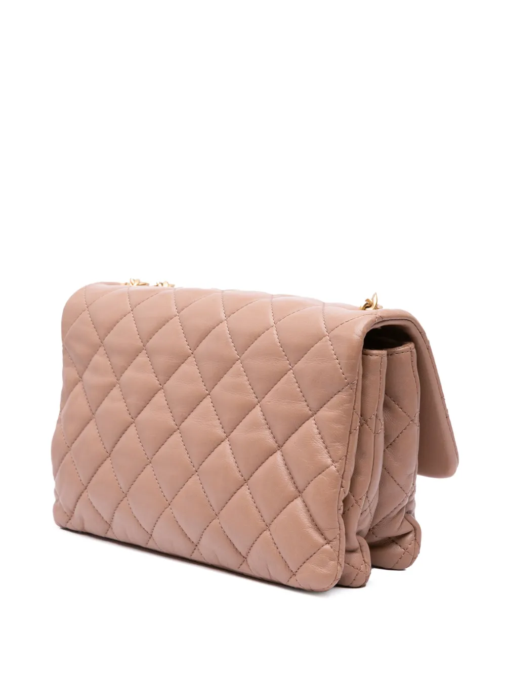 Pre-owned Chanel 2021-2024 Medium Quilted Lambskin Pillow Crush Flap Crossbody Bag