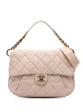 CHANEL Pre-Owned 2012-2013 Medium Quilted Caviar Coco Pleats Messenger Flap satchel - Brown