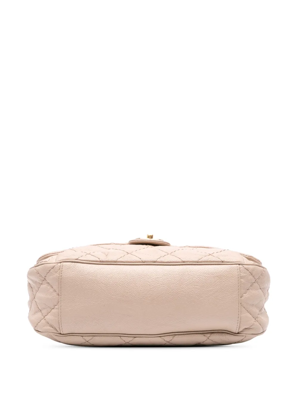 Pre-owned Chanel 2012-2013 Medium Quilted Caviar Coco Pleats Messenger Flap Satchel In Brown
