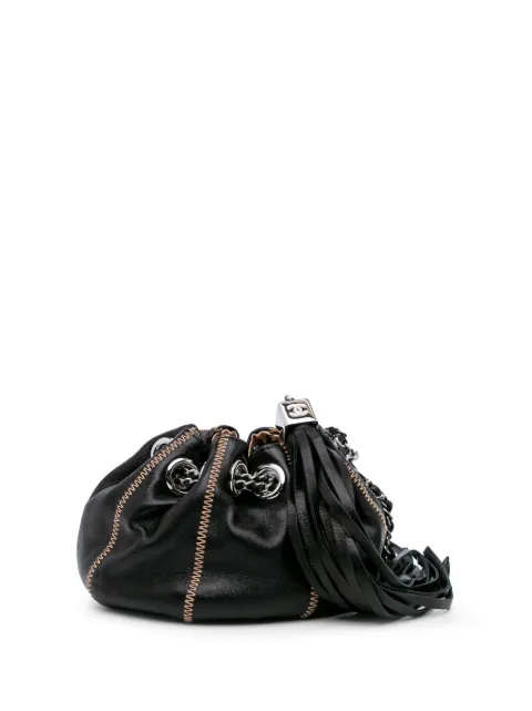 CHANEL Pre-Owned 2003-2004 Mini Lambskin and Satin Reversible Sac Cordon clutch bag