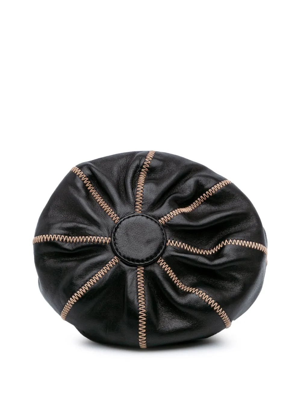 Pre-owned Chanel 2003-2004 Mini Lambskin And Satin Reversible Sac Cordon Clutch Bag In Brown