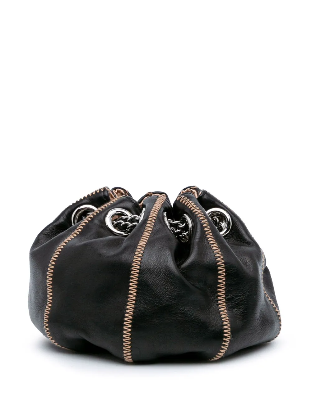 CHANEL Pre-Owned 2003-2004 Mini Lambskin and Satin Reversible Sac Cordon clutch bag | Pre-Owned | Image 2