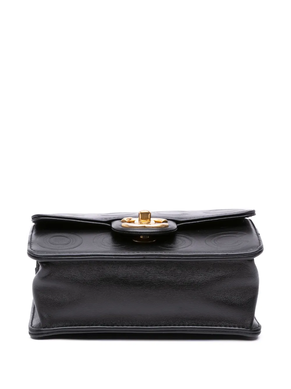 Pre-owned Chanel 2019 Mini Square Calfskin Coco Embossed Flap Crossbody Bag