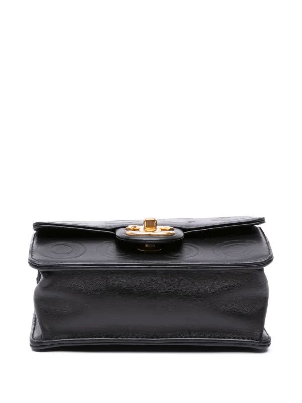 CHANEL Pre-Owned 2019 Mini Square Calfskin Coco Embossed Flap Crossbody Bag  Black FARFETCH ID