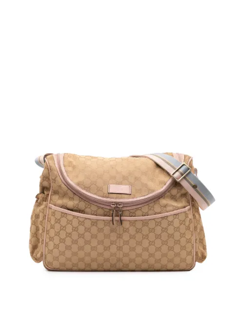 Gucci Pre-Owned bolsa de hombro Diaper Bag en lona GG con detalle Web 2000-2015