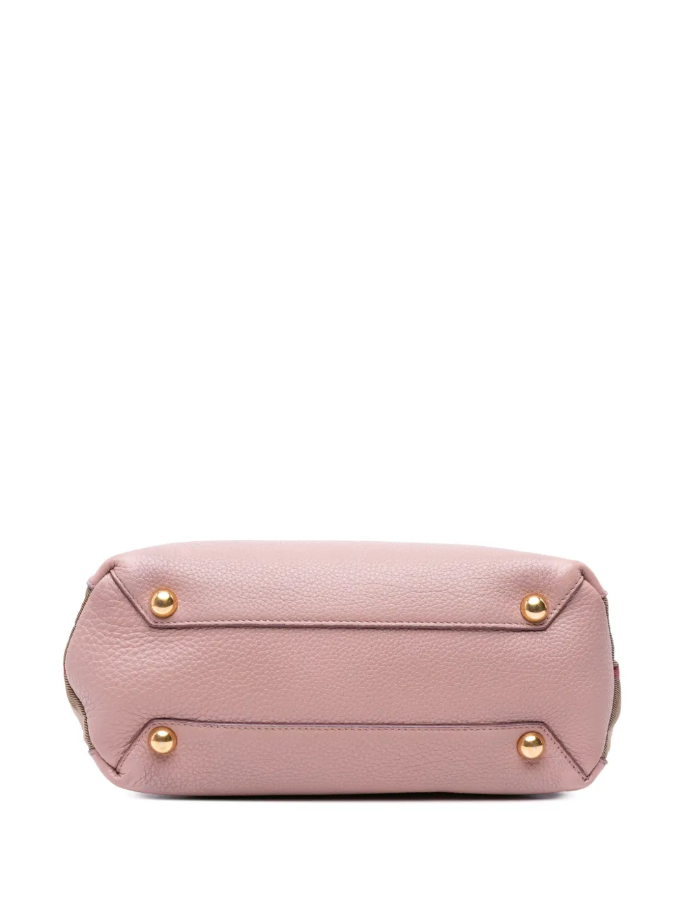 Pre-owned Burberry 2015-2017 Small Calfskin And House Check Banner Bag Satchel In Pink