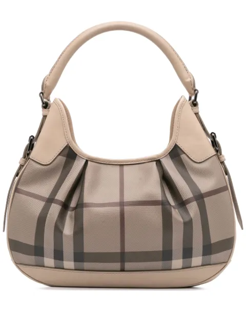 Burberry Pre-Owned 2000-2017 Smoked Check Coated Canvas Brooklyn hobo bag