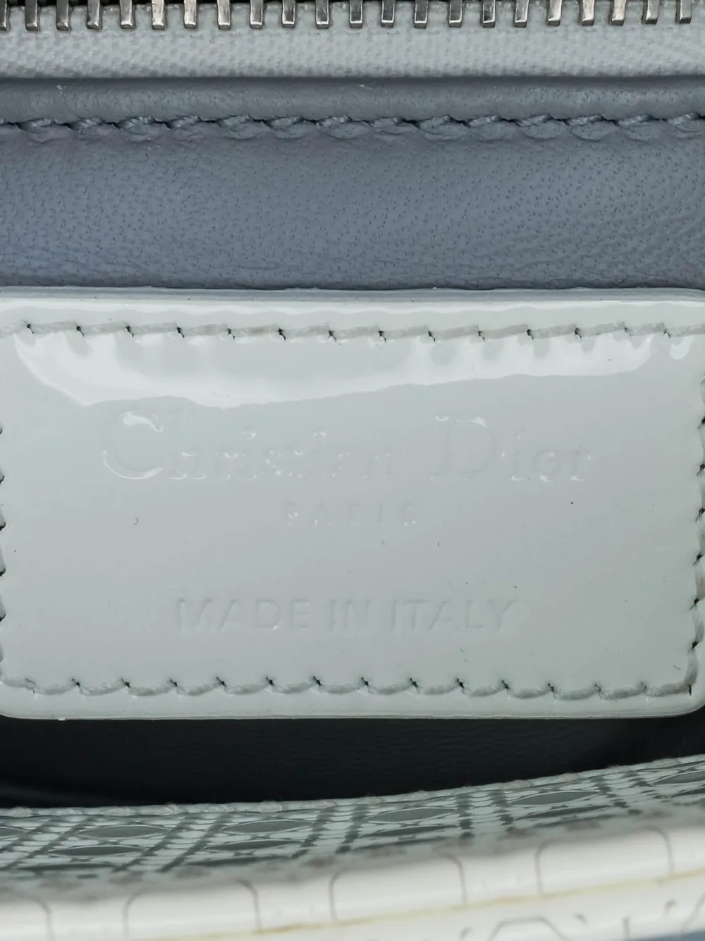 Pre-owned Dior 2016 Mini Patent Microcannage Lady Satchel