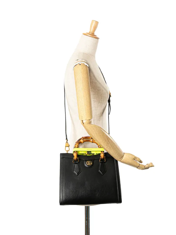 【ご予約品】 Small 2016-2024 Pre-Owned Gucci Leather Satchel Diana Bamboo 靴