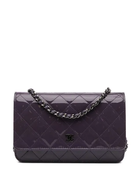 CHANEL Pre-Owned 2016-2017 Classic Patent Wallet On Chain crossbody bag