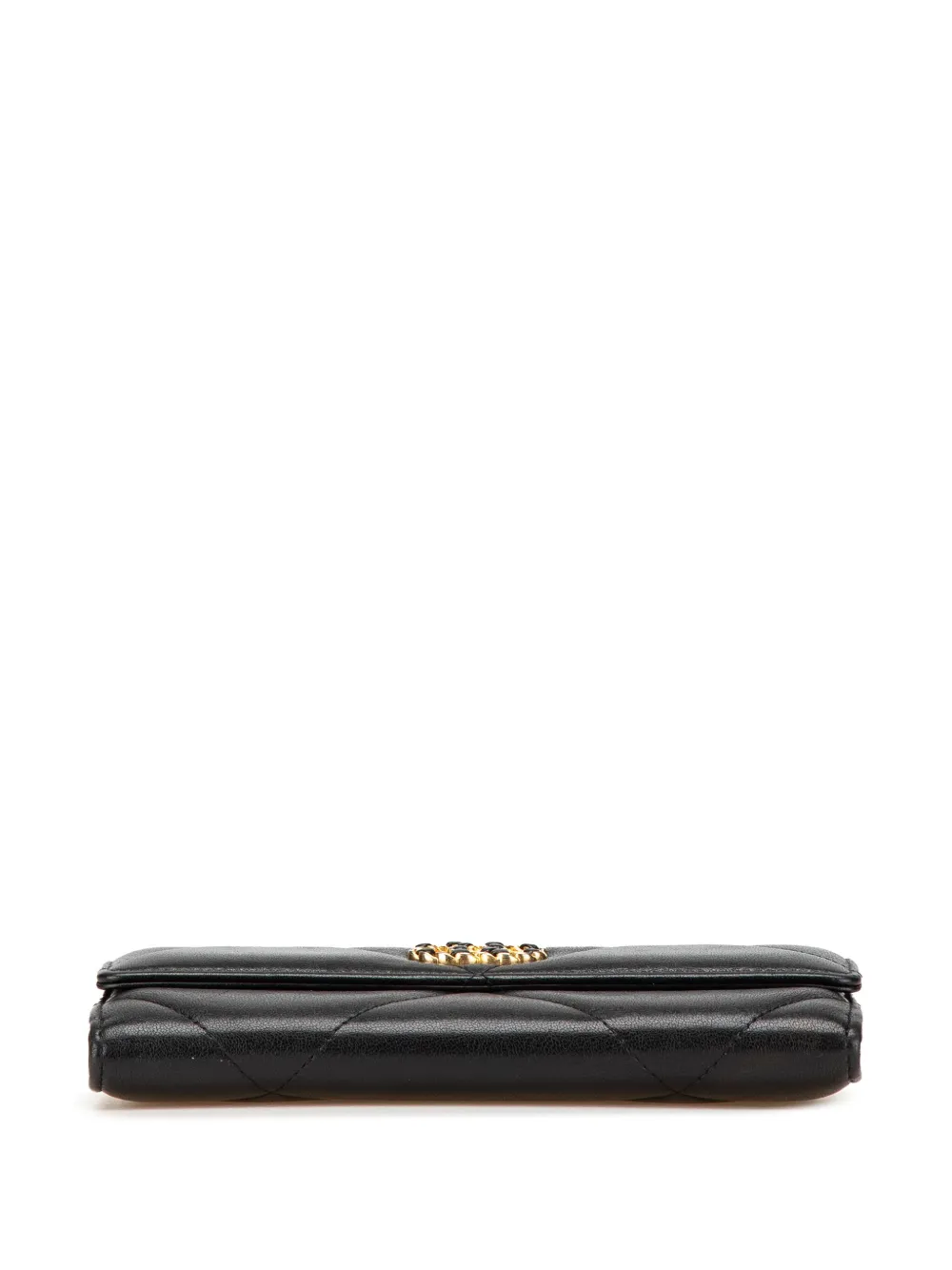 Pre-owned Chanel 2019 Lambskin 19 Flap Wallet Long Wallets