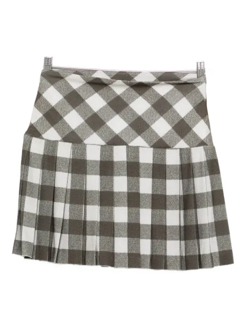 Norma Kamali pleated checked skirt