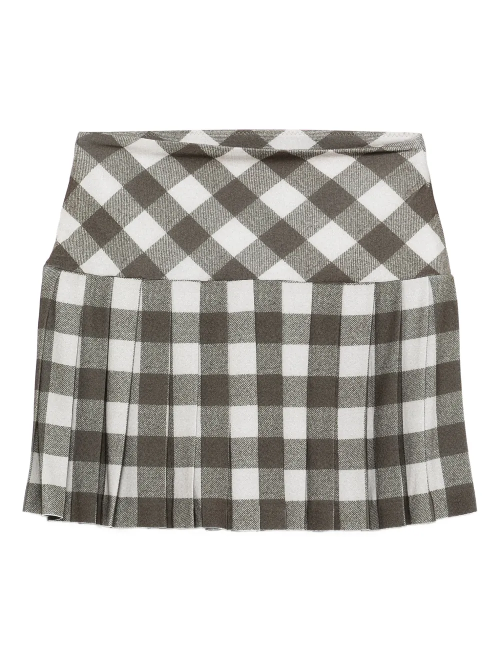 Norma Kamali pleated checked skirt | Green | Image 1