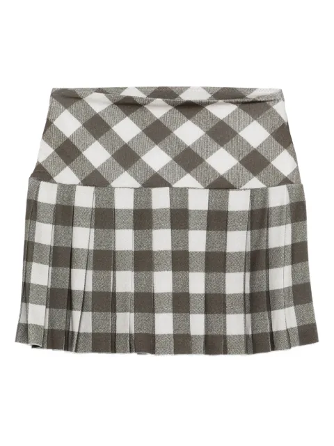Norma Kamali pleated checked skirt