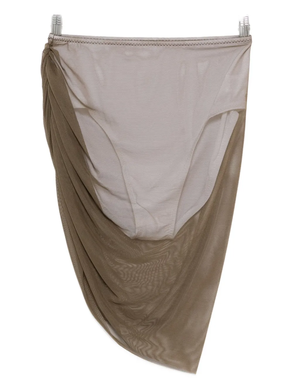 Norma Kamali Diana Draped Mesh Mini Skirt In Green