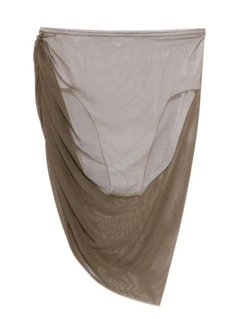 Norma Kamali Diana draped mesh mini skirt