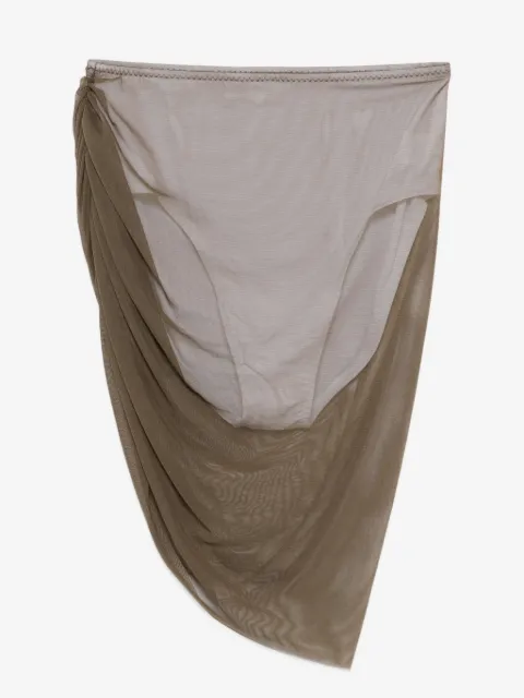 Norma Kamali Diana draped mesh mini skirt
