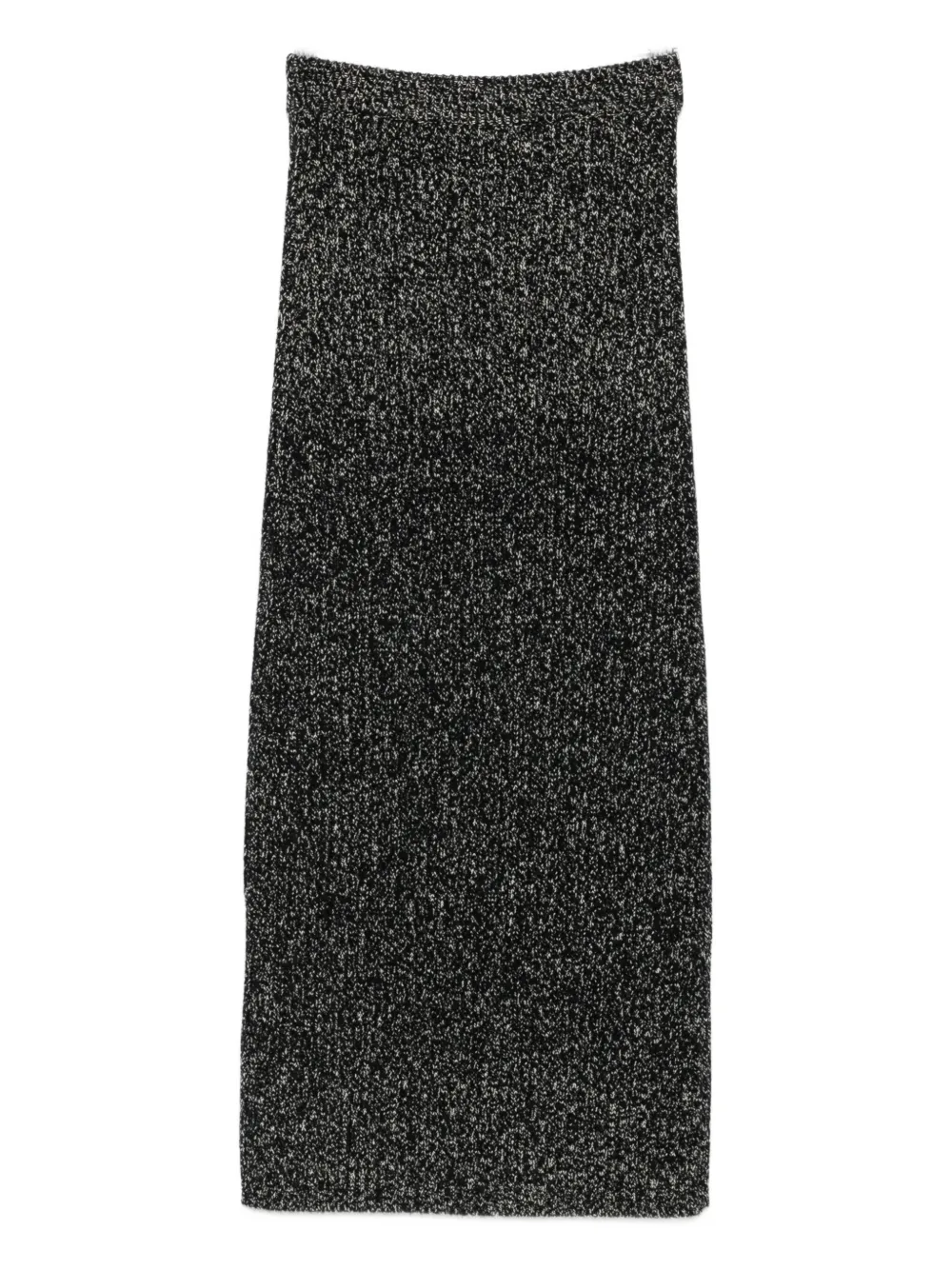 Max Mara Ribbed Lurex-effect Skirt In Black