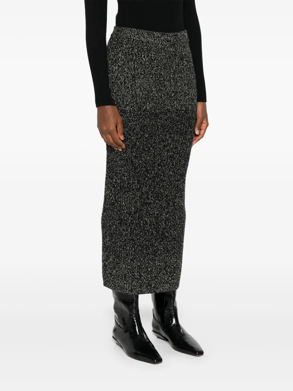 Rodano Ribbed Lurex-Effect Midi Skirt
