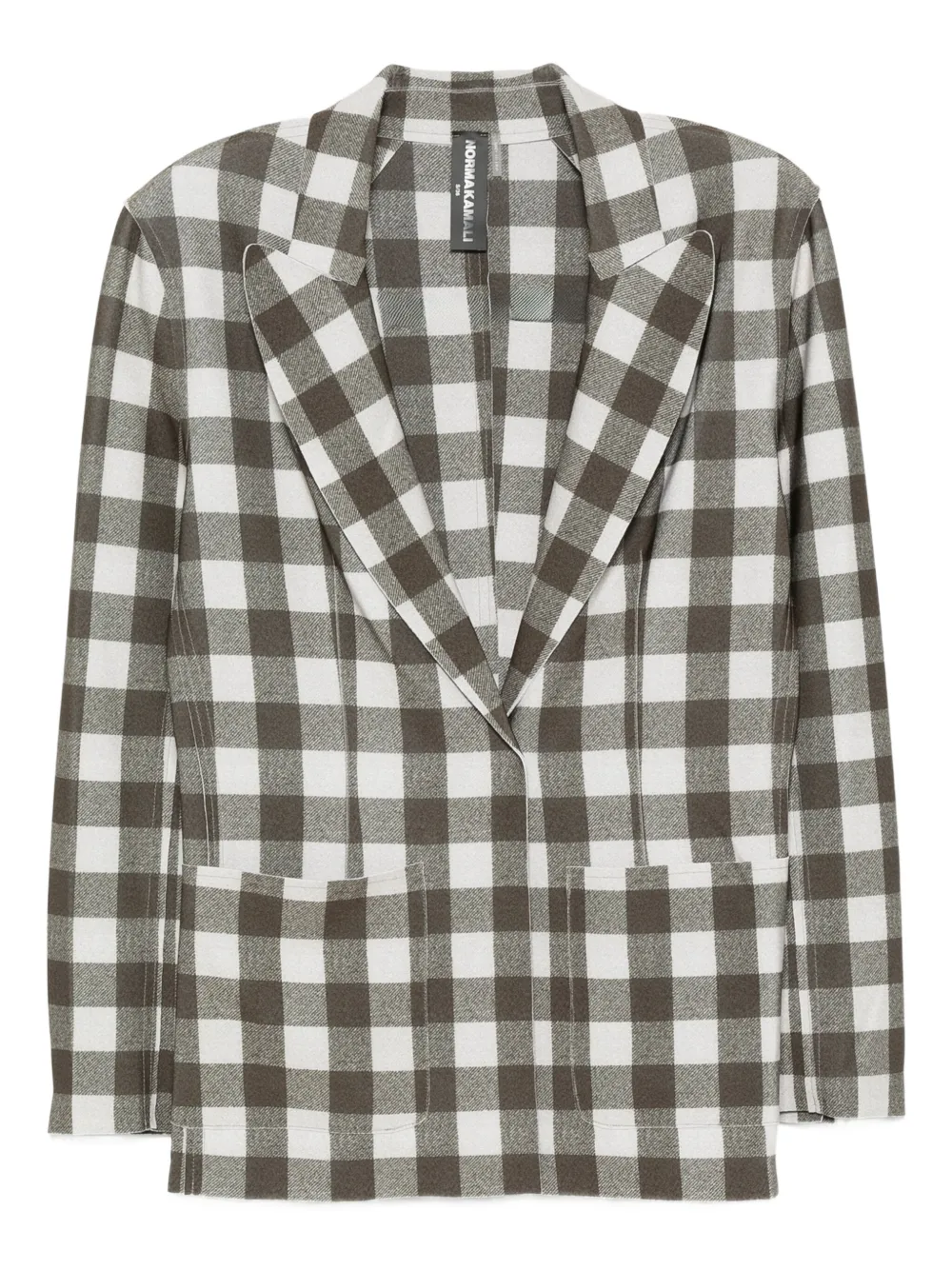 Norma Kamali Geruite blazer Groen
