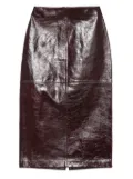 Sportmax Afa leather panelled skirt - Red