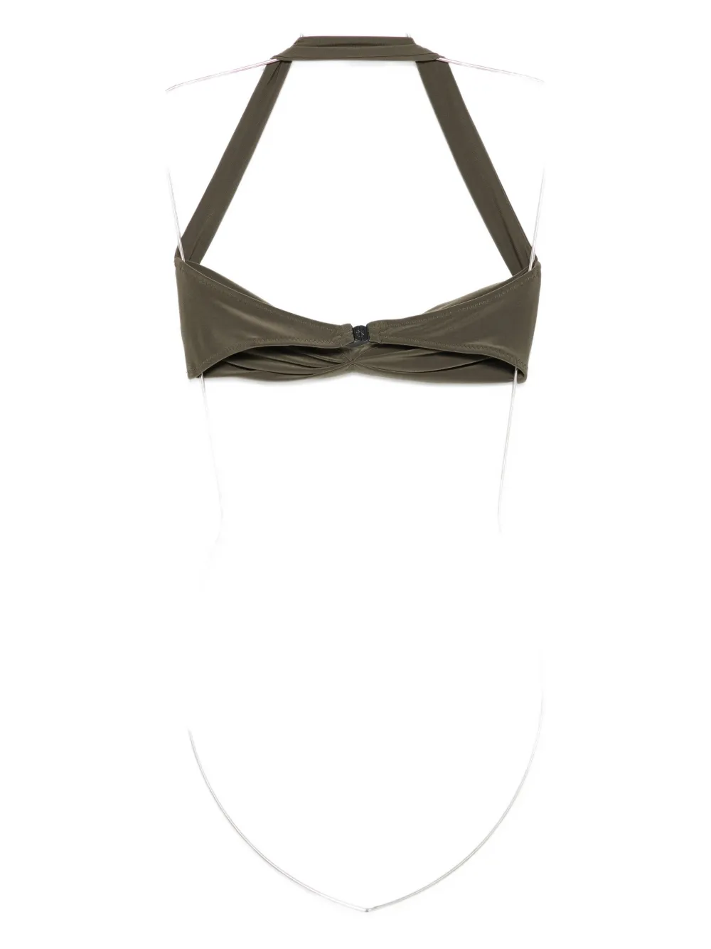 Norma Kamali Bill halter-neck draped bikini top Groen
